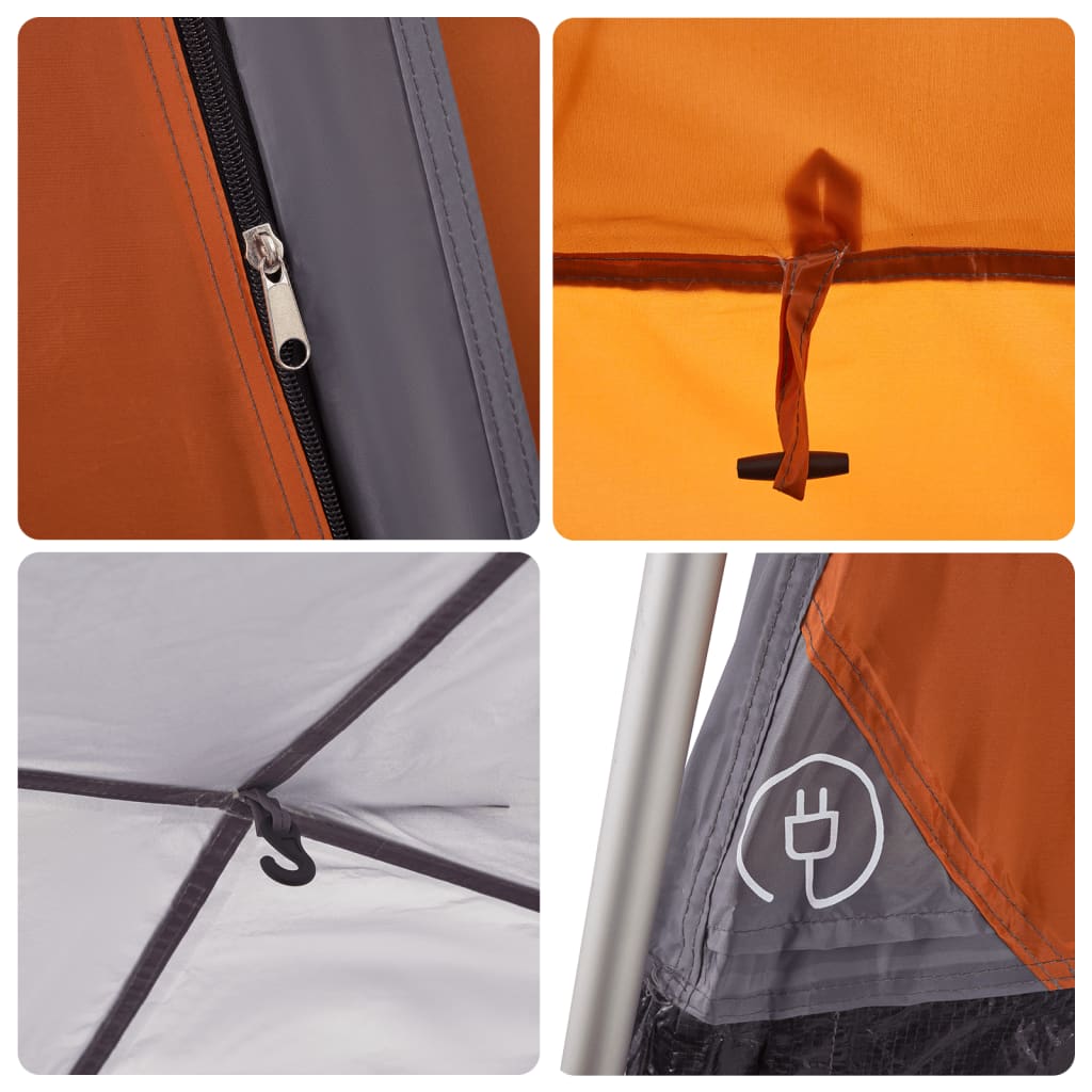 Campingzelt 4 Personen Quick Release Grau Und Orange