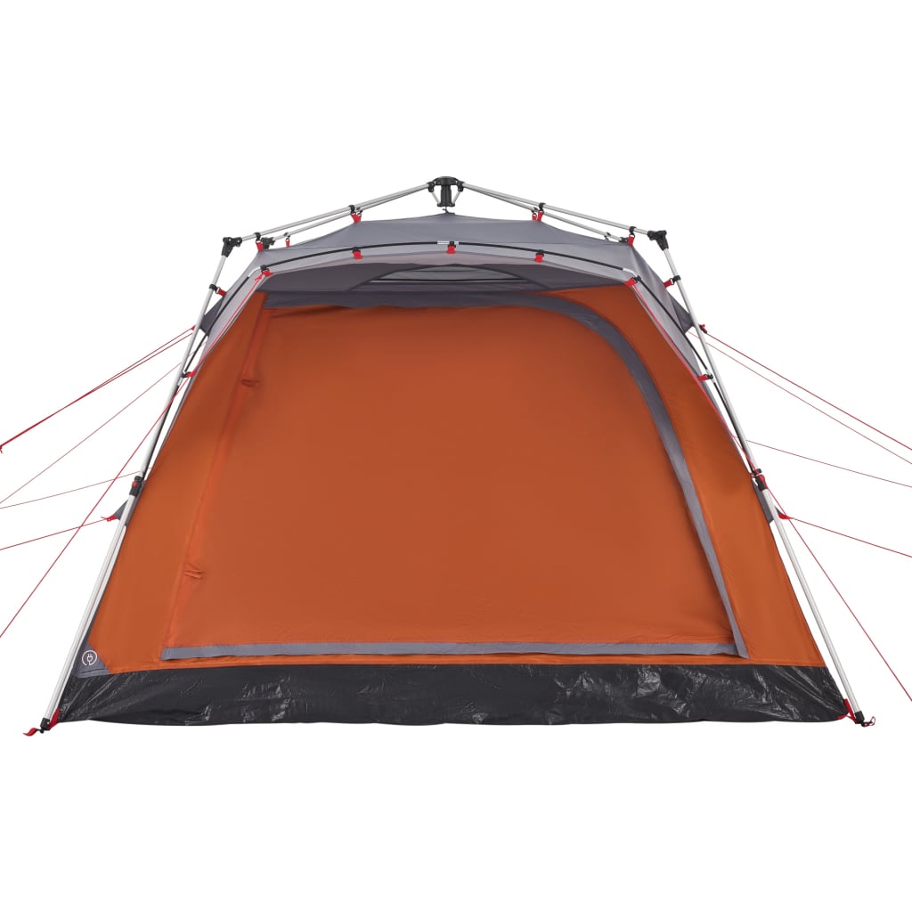 Campingzelt 4 Personen Quick Release Grau Und Orange