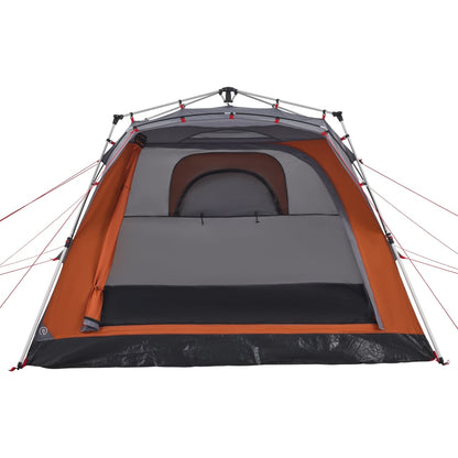 Campingzelt 4 Personen Quick Release Grau Und Orange