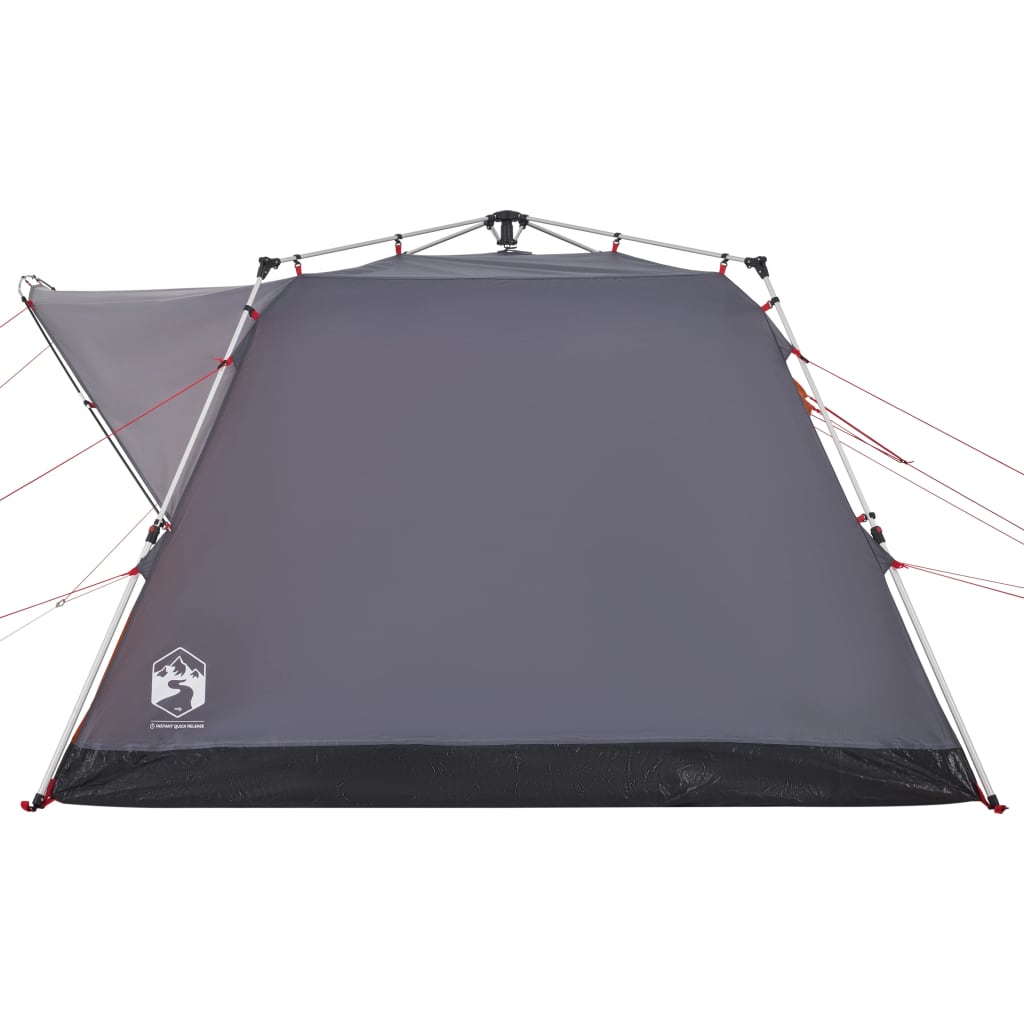 Campingzelt 4 Personen Quick Release Grau Und Orange
