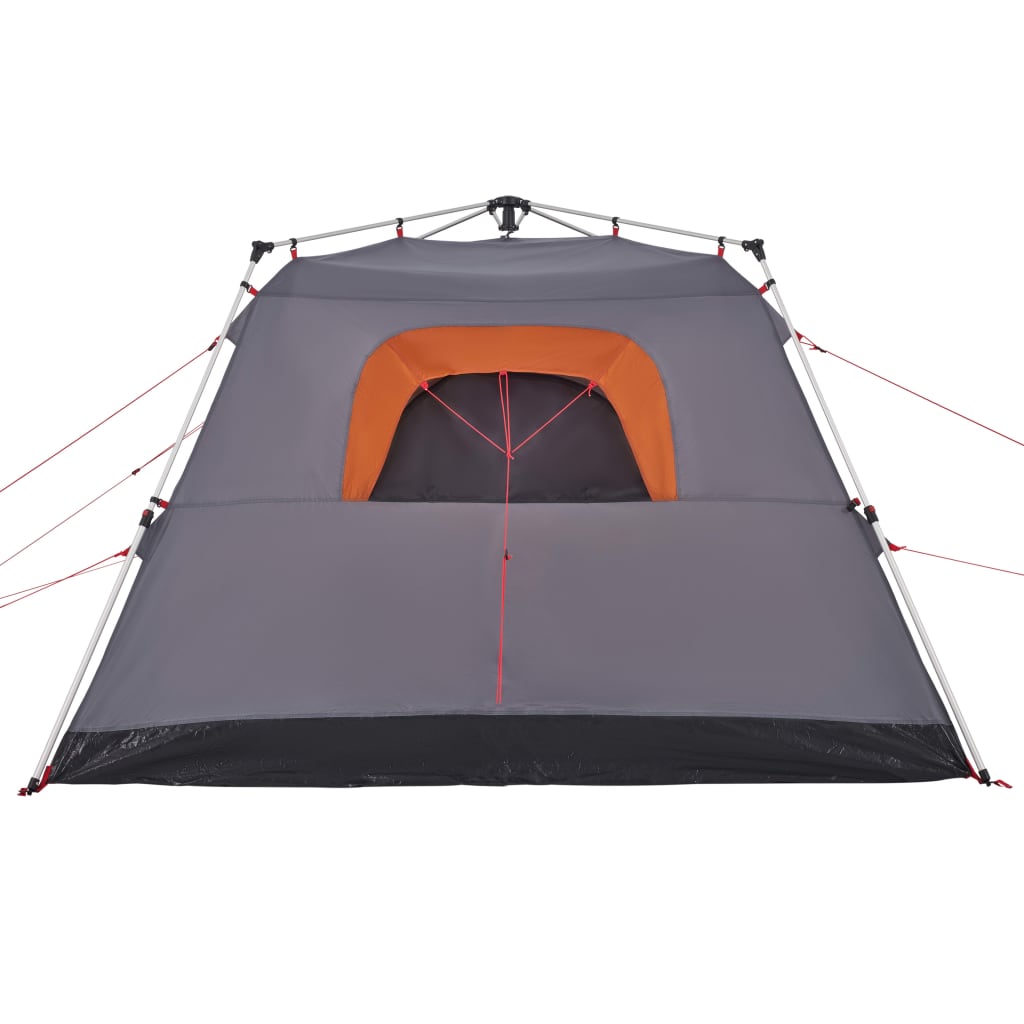 Campingzelt 4 Personen Quick Release Grau Und Orange