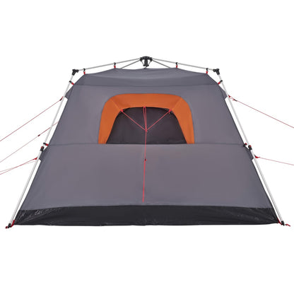Campingzelt 4 Personen Quick Release Grau Und Orange