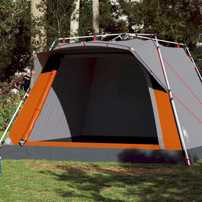 Campingzelt 4 Personen Quick Release Grau Und Orange