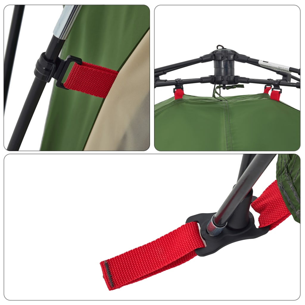 Kuppel-Campingzelt 3 Personen Quick Release Grün