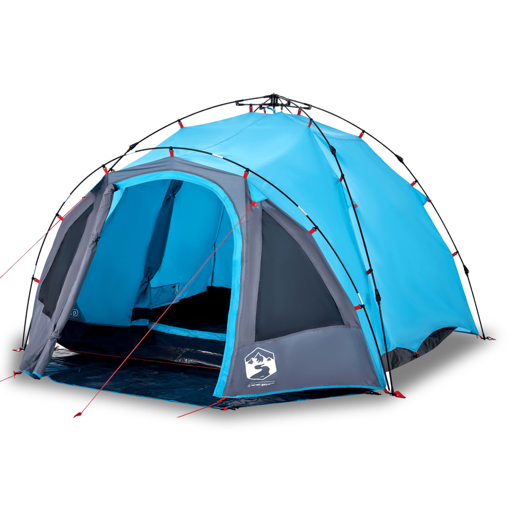 Kuppel-Campingzelt 3 Personen Quick Release Blau