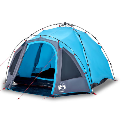 Kuppel-Campingzelt 3 Personen Quick Release Blau