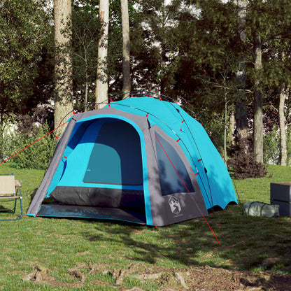 Kuppel-Campingzelt 3 Personen Quick Release Blau