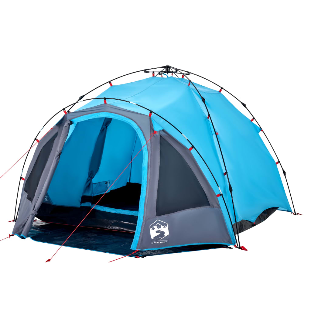 Kuppel-Campingzelt 3 Personen Quick Release Blau