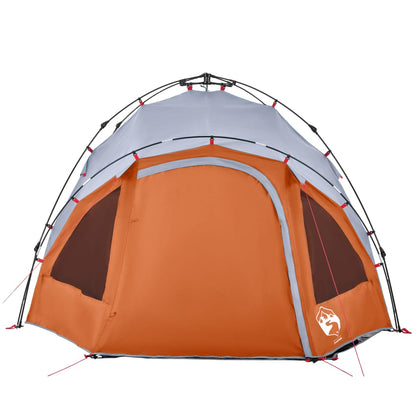 Kuppel-Campingzelt 3 Personen Quick Release Grau Und Orange