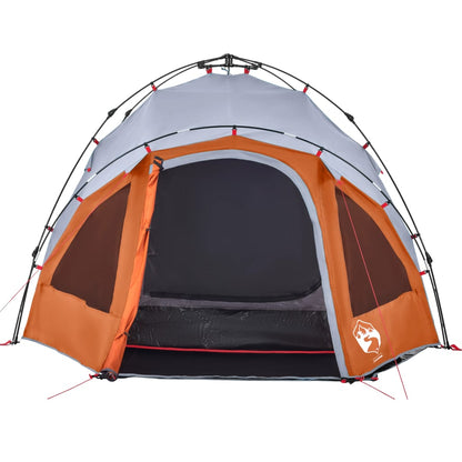 Kuppel-Campingzelt 3 Personen Quick Release Grau Und Orange
