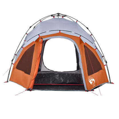 Kuppel-Campingzelt 3 Personen Quick Release Grau Und Orange