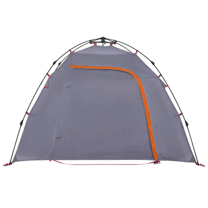 Kuppel-Campingzelt 3 Personen Quick Release Grau Und Orange