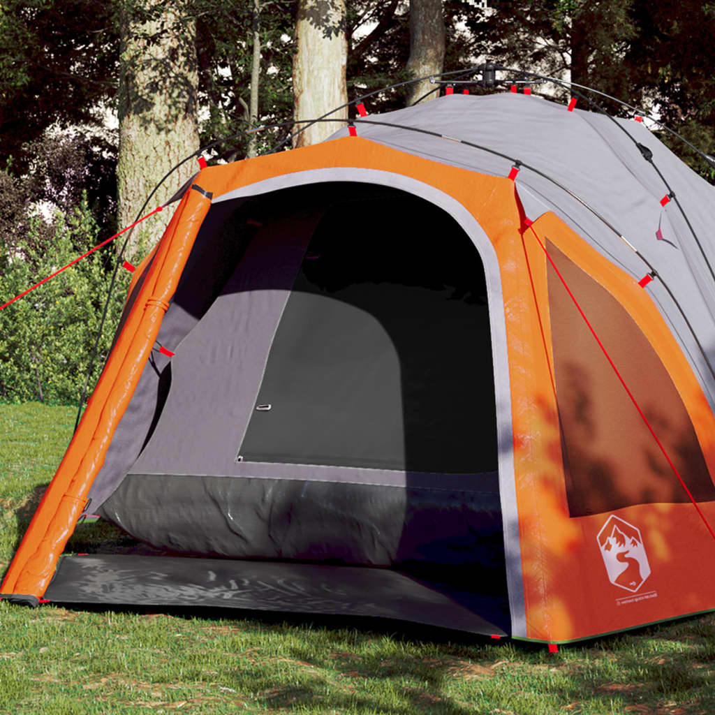 Kuppel-Campingzelt 3 Personen Quick Release Grau Und Orange