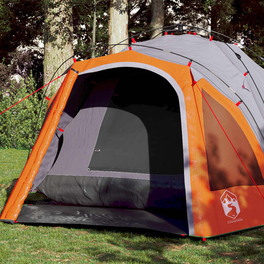 Kuppel-Campingzelt 3 Personen Quick Release Grau Und Orange