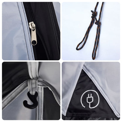 Kuppel-Campingzelt 3 Personen Weiß Verdunkelt Quick Release