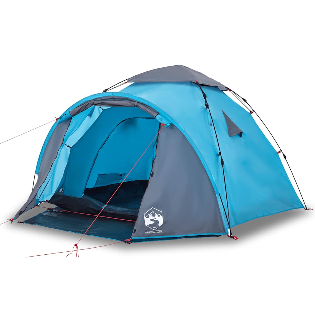 Kuppel-Campingzelt 3 Personen Quick Release Blau