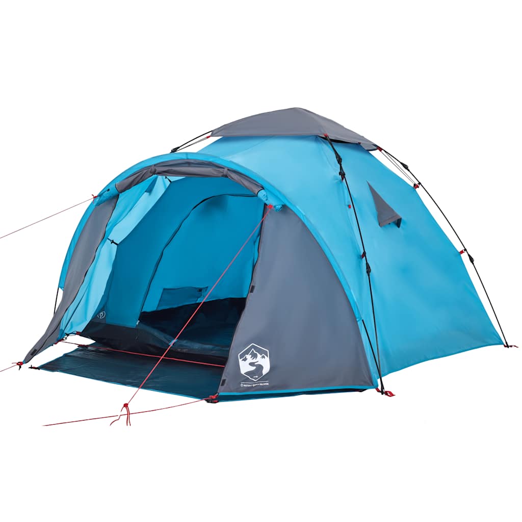 Kuppel-Campingzelt 3 Personen Quick Release Blau