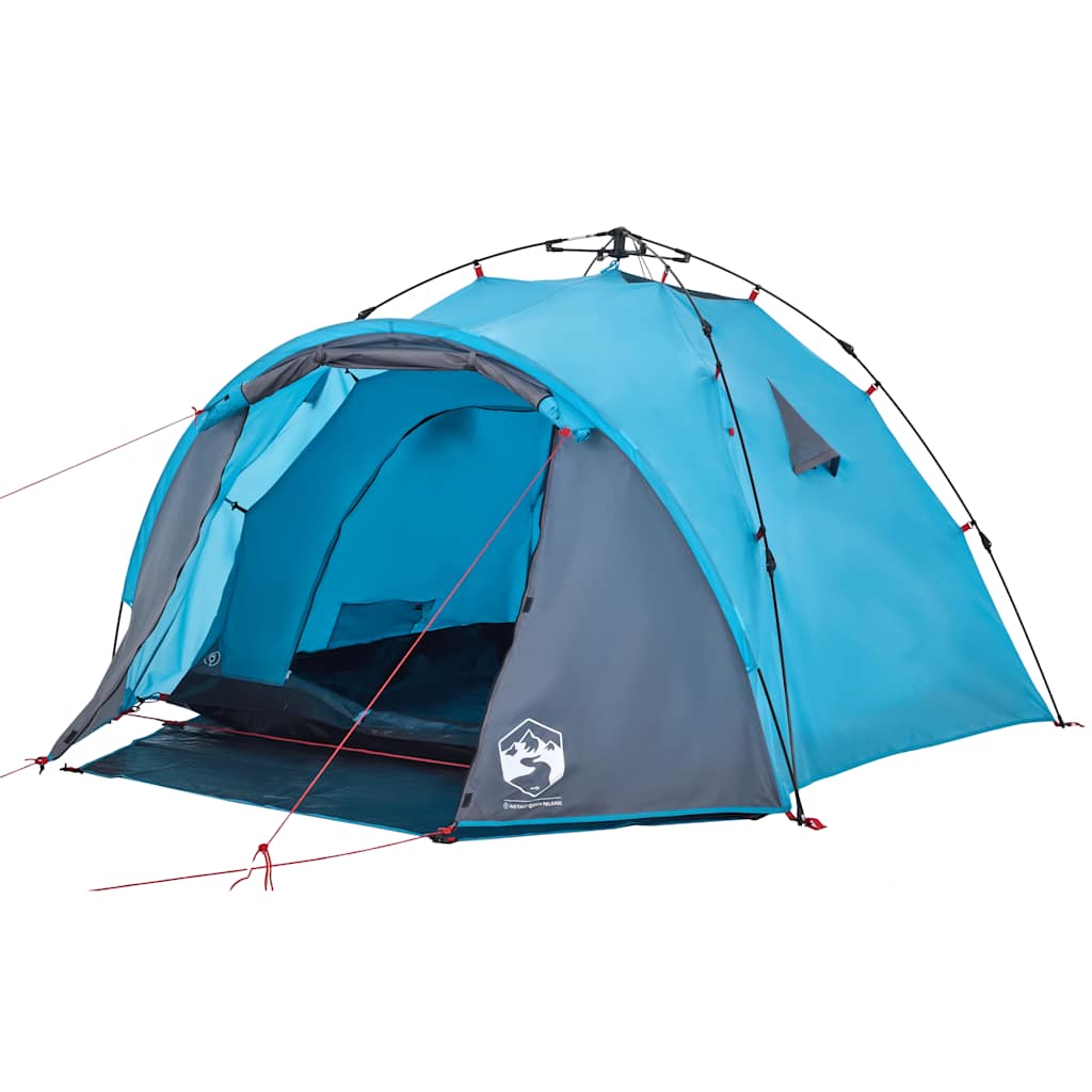 Kuppel-Campingzelt 3 Personen Quick Release Blau