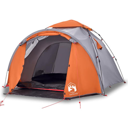 Kuppel-Campingzelt 3 Personen Quick Release Grau Und Orange
