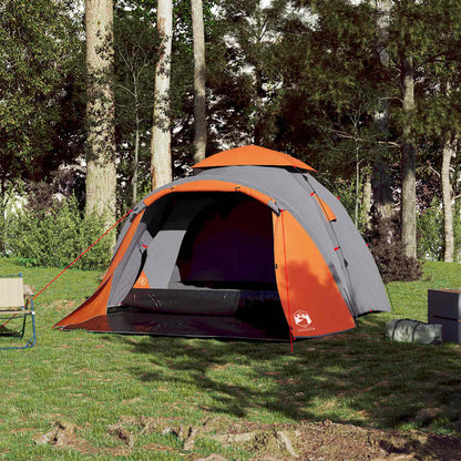 Kuppel-Campingzelt 3 Personen Quick Release Grau Und Orange