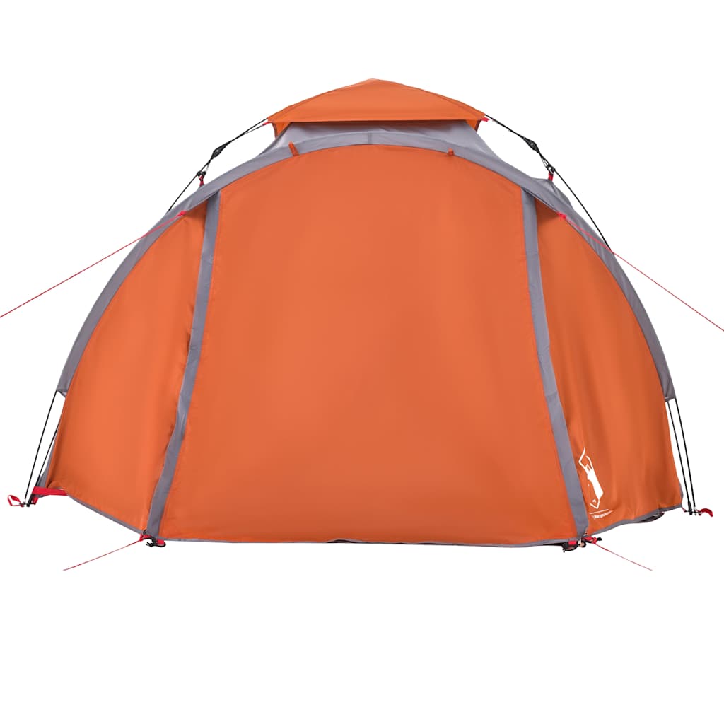 Kuppel-Campingzelt 3 Personen Quick Release Grau Und Orange