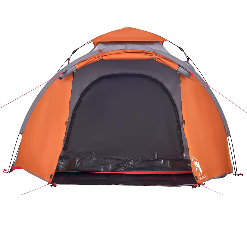 Kuppel-Campingzelt 3 Personen Quick Release Grau Und Orange
