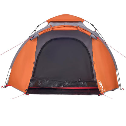 Kuppel-Campingzelt 3 Personen Quick Release Grau Und Orange