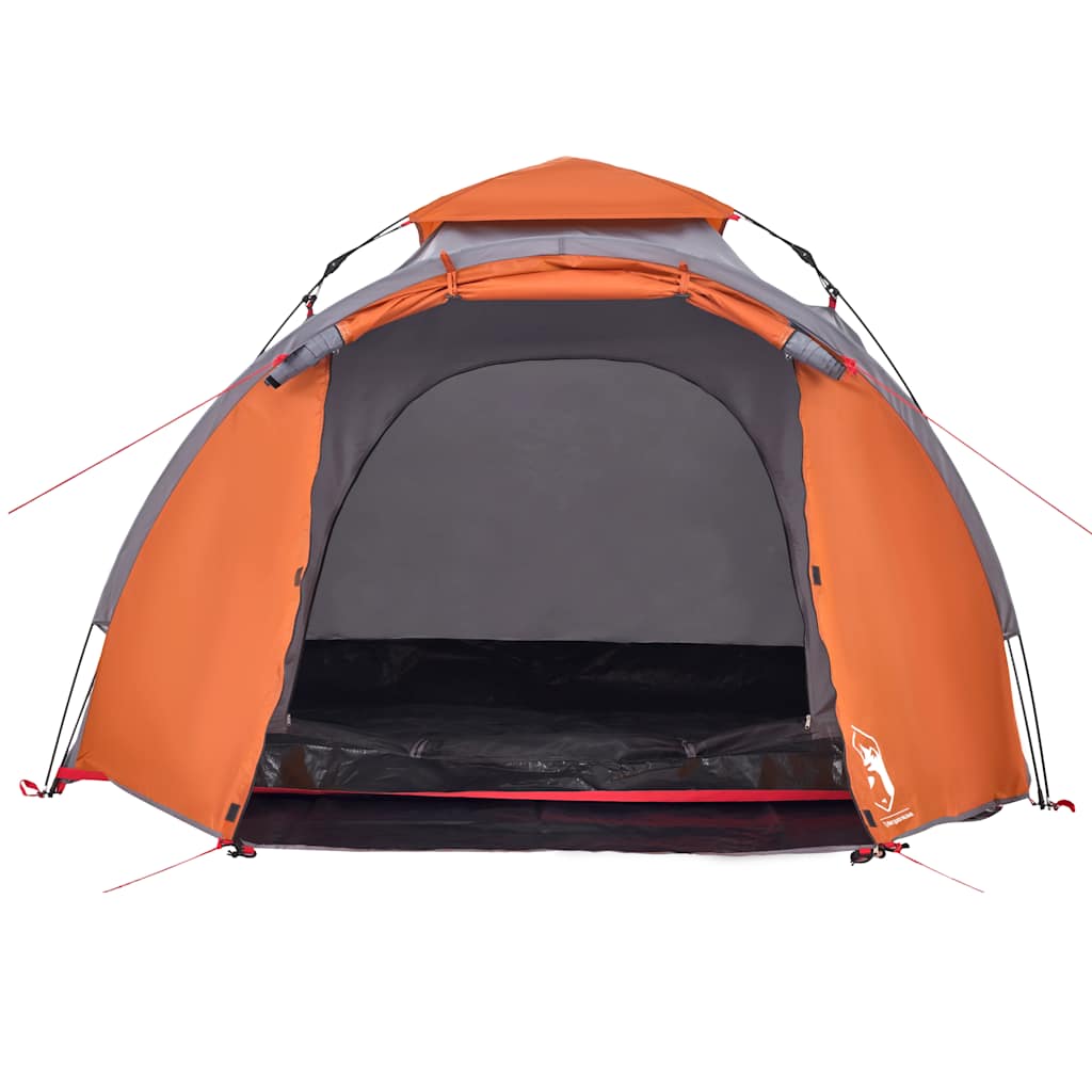 Kuppel-Campingzelt 3 Personen Quick Release Grau Und Orange