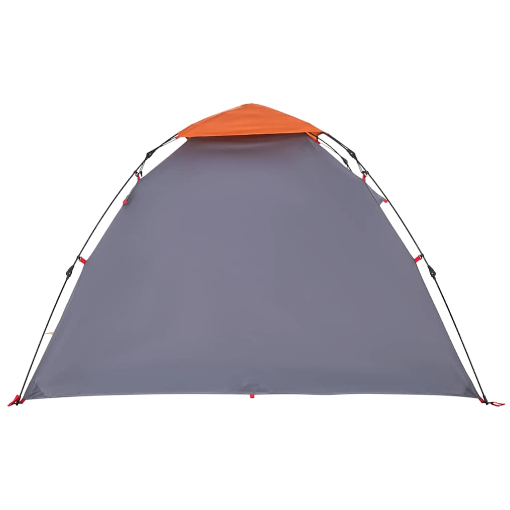 Kuppel-Campingzelt 3 Personen Quick Release Grau Und Orange