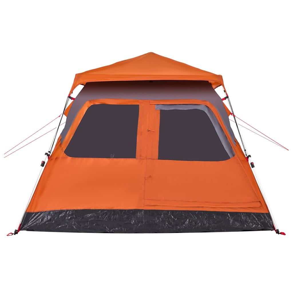 Kuppel-Campingzelt 4 Personen Quick Release Grau Und Orange