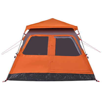 Kuppel-Campingzelt 4 Personen Quick Release Grau Und Orange