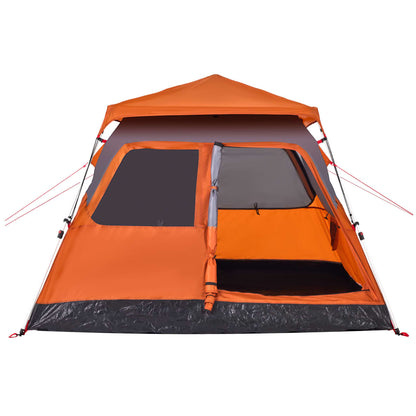 Kuppel-Campingzelt 4 Personen Quick Release Grau Und Orange