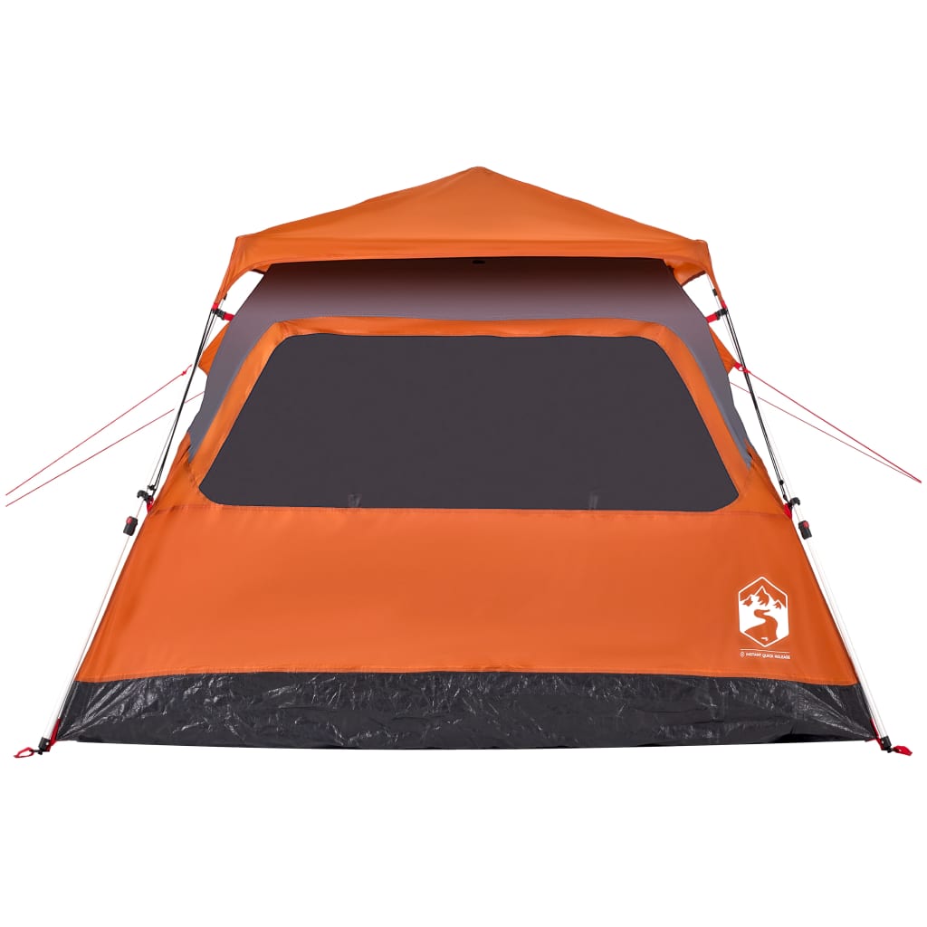 Kuppel-Campingzelt 4 Personen Quick Release Grau Und Orange