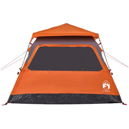 Kuppel-Campingzelt 4 Personen Quick Release Grau Und Orange