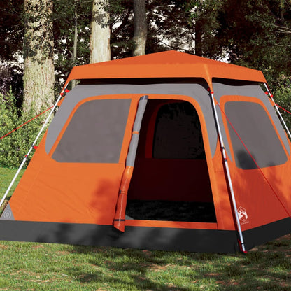 Kuppel-Campingzelt 4 Personen Quick Release Grau Und Orange