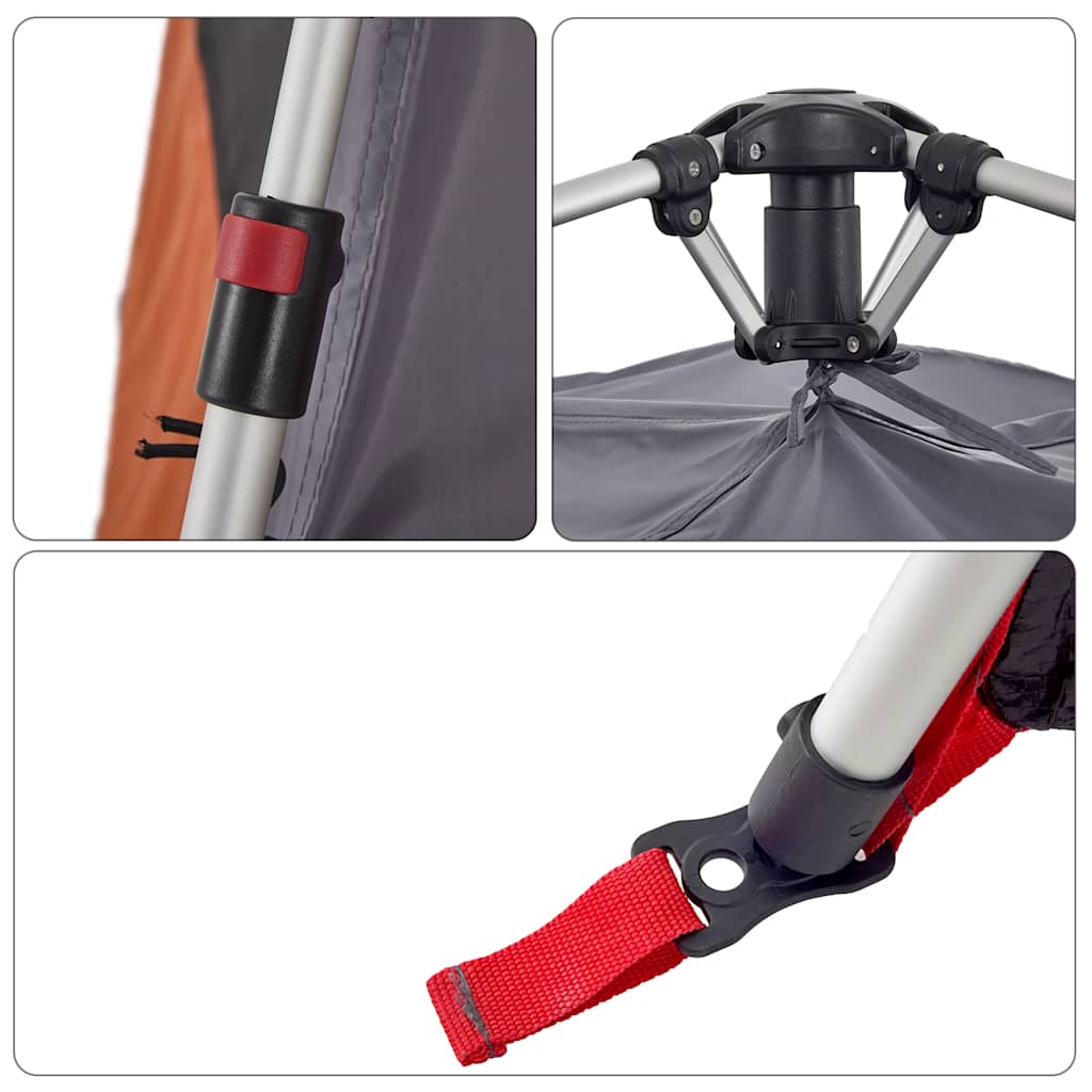 Kuppel-Familienzelt 10 Personen Quick Release Grau Und Orange