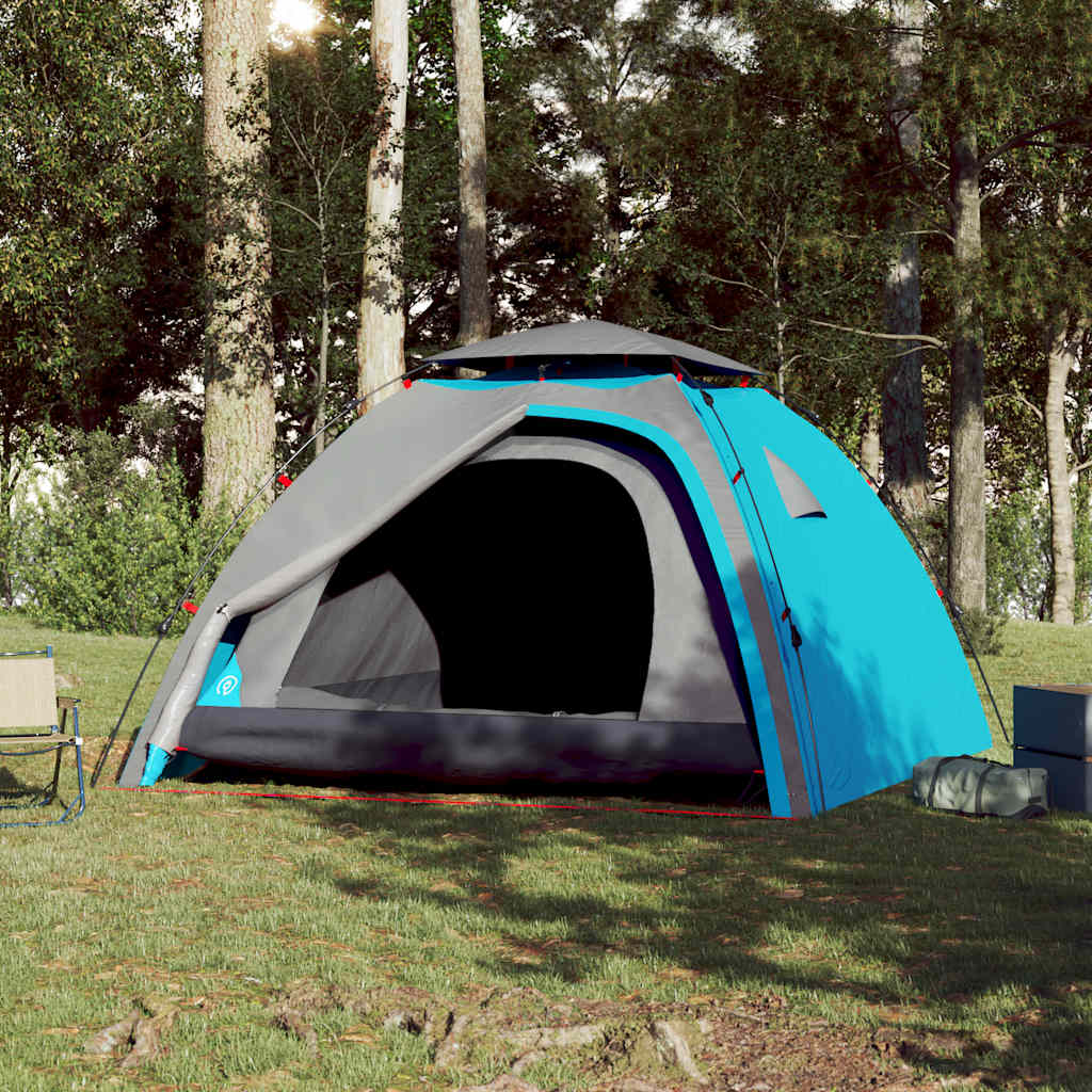 Kuppel-Campingzelt 4 Personen Quick Release Blau