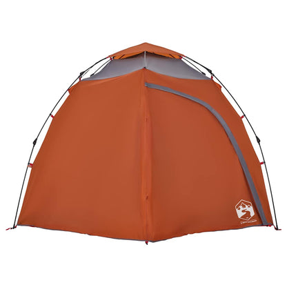 Kuppel-Campingzelt 4 Personen Quick Release Grau Und Orange