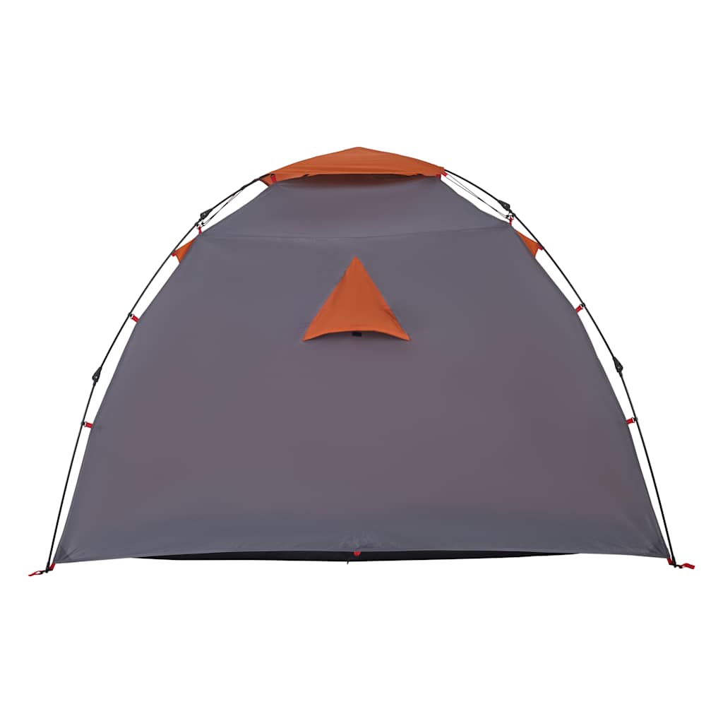 Kuppel-Campingzelt 4 Personen Quick Release Grau Und Orange