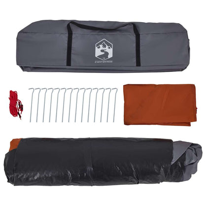 Kuppel-Campingzelt 4 Personen Quick Release Grau Und Orange