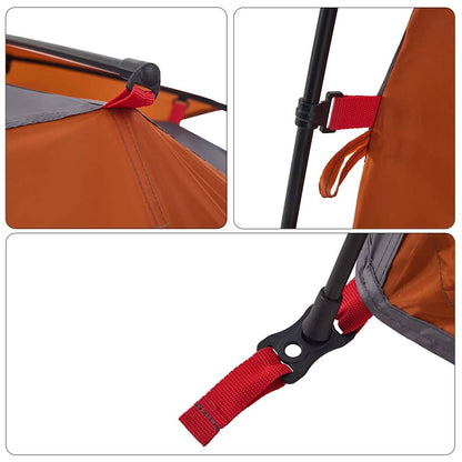 Kuppel-Campingzelt 4 Personen Quick Release Grau Und Orange