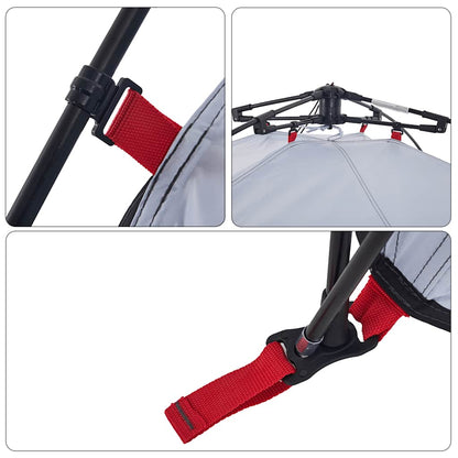 Kuppel-Campingzelt 4 Personen Weiß Verdunkelt Quick Release