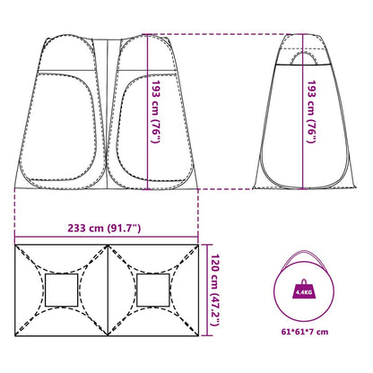 Sichtschutzzelt Pop-Up Wasserdicht Blau