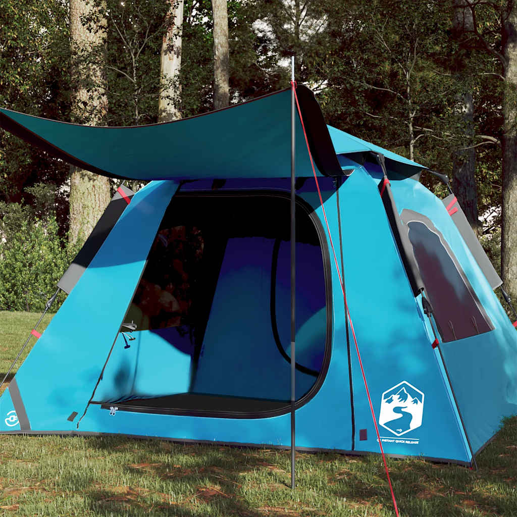 Kuppel-Campingzelt 5 Personen Quick Release Blau
