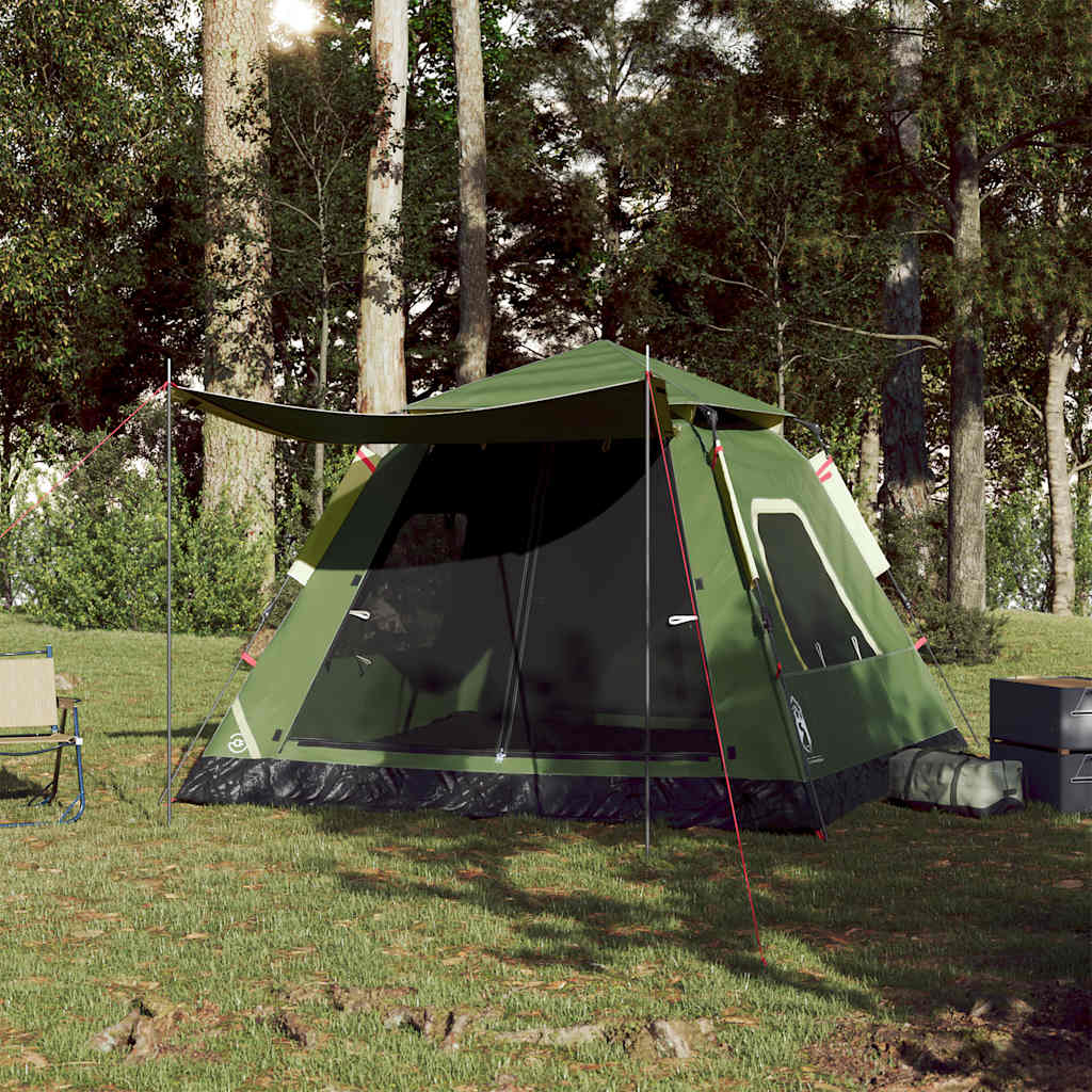 Kuppel-Campingzelt 5 Personen Quick Release Grün