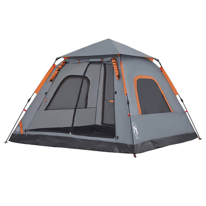 Kuppel-Campingzelt 5 Personen Quick Release Grau Und Orange