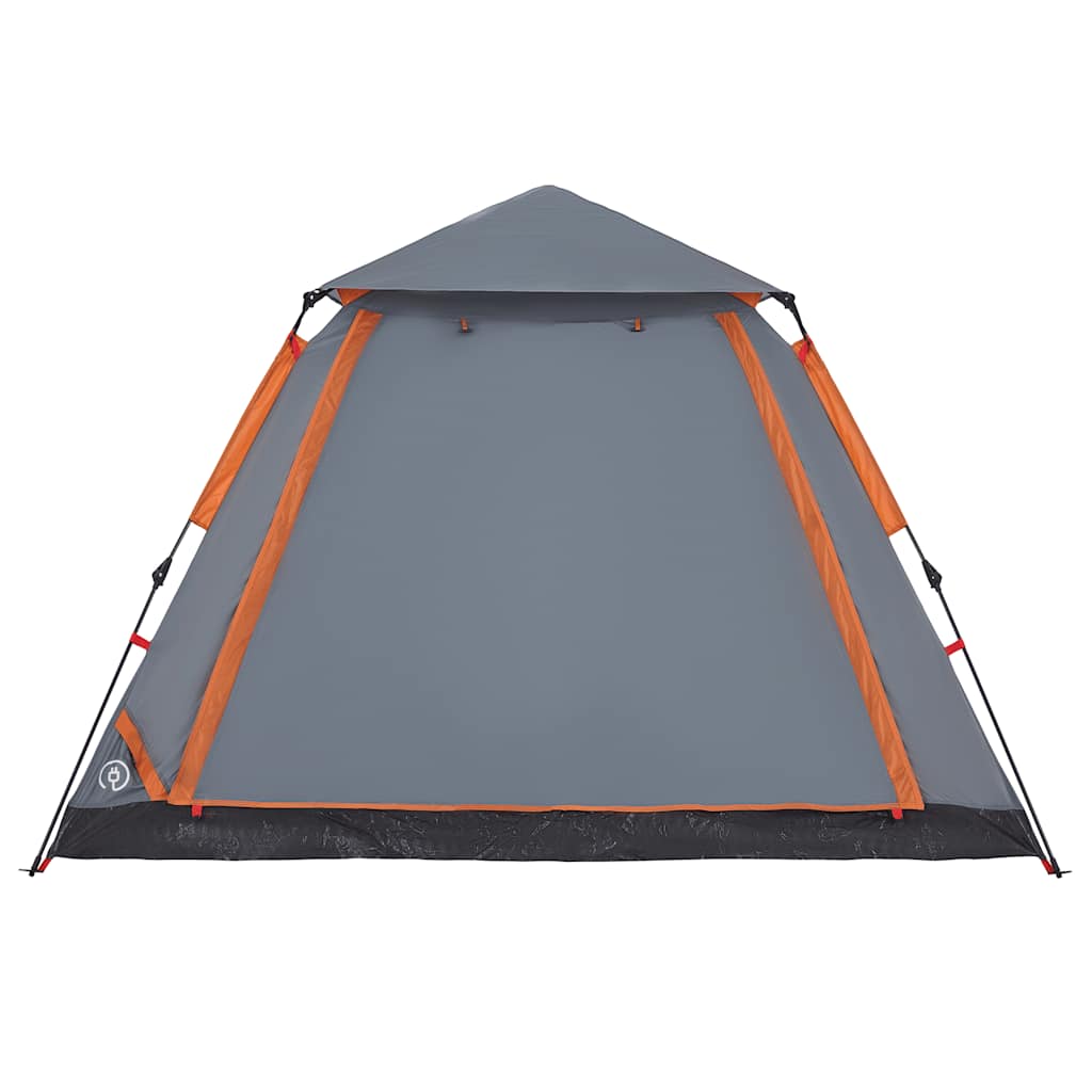 Kuppel-Campingzelt 5 Personen Quick Release Grau Und Orange