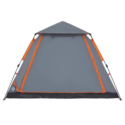 Kuppel-Campingzelt 5 Personen Quick Release Grau Und Orange