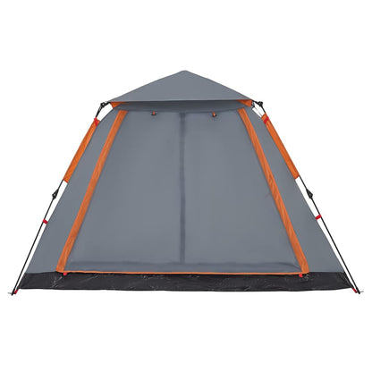 Kuppel-Campingzelt 5 Personen Quick Release Grau Und Orange