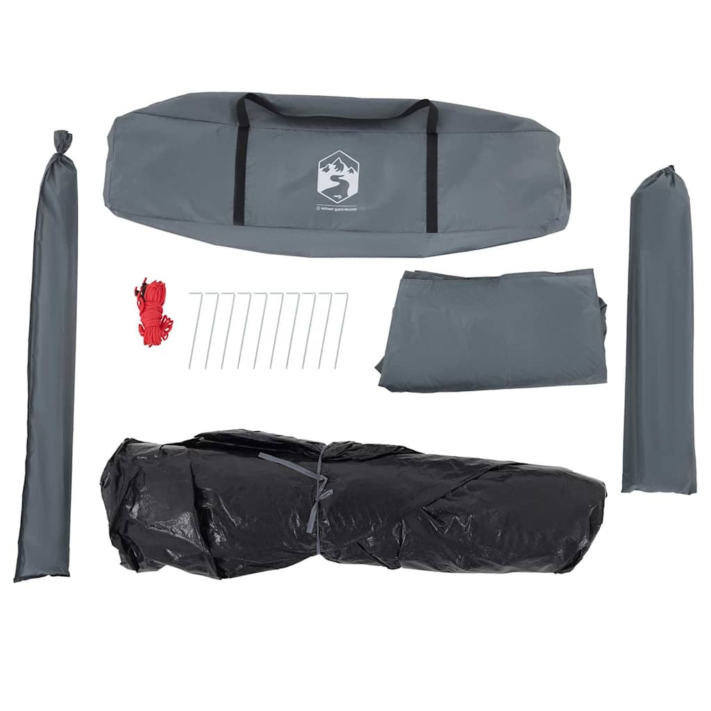 Kuppel-Campingzelt 5 Personen Quick Release Grau Und Orange